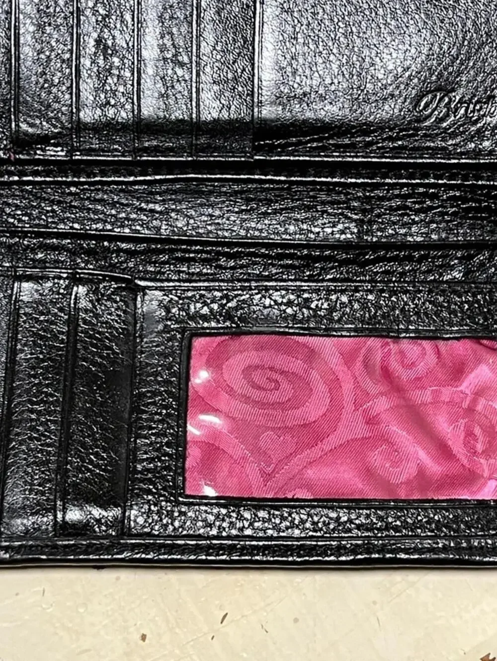 Brighton Black Leather Women's Crossbody Wallet with Colorful Accents